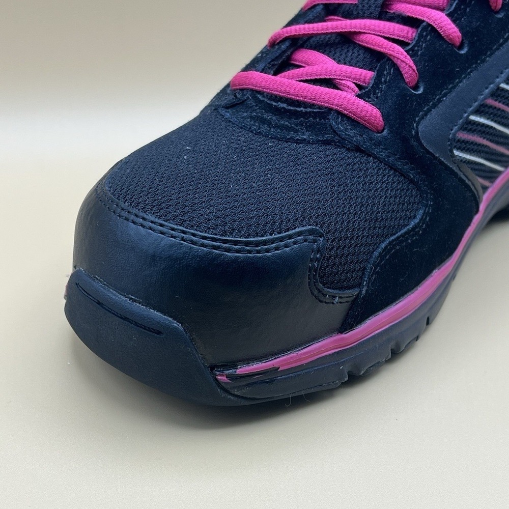 Reebok Anomar Black Pink Leather Composite Toe Work Shoes - Women's Size 11 - Picture 7 of 10